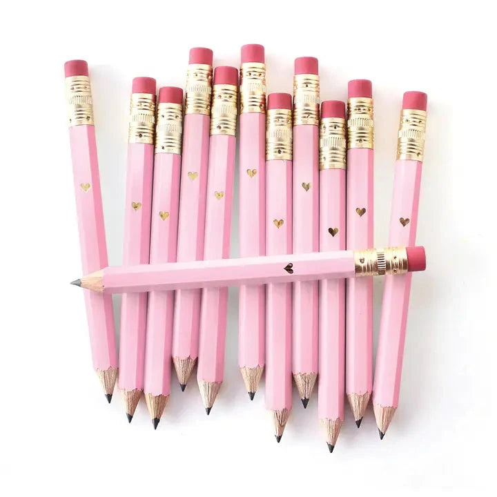 Mini Pencils - Gold Heart/Pink The Happy Southerner 