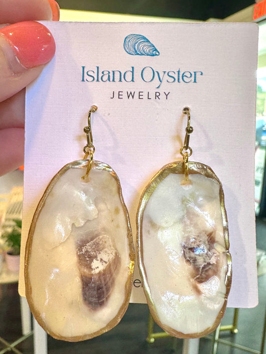 Natural Gold Oyster Shell Earrings The Happy Southerner 