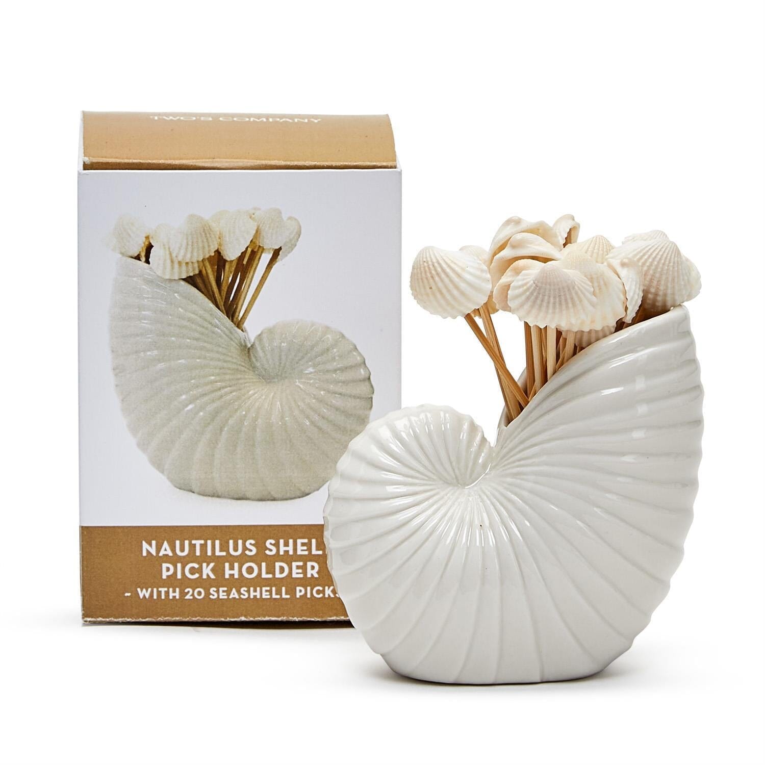 Nautilus Shell with 20 Seashell Picks in Gift Box The Happy Southerner 