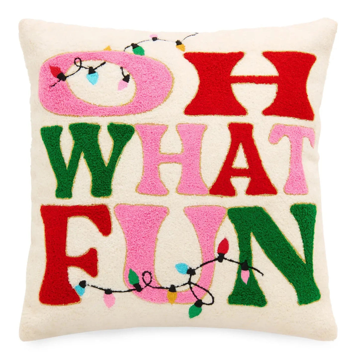 Oh What Fun" Pillow, Ivory The Happy Southerner 