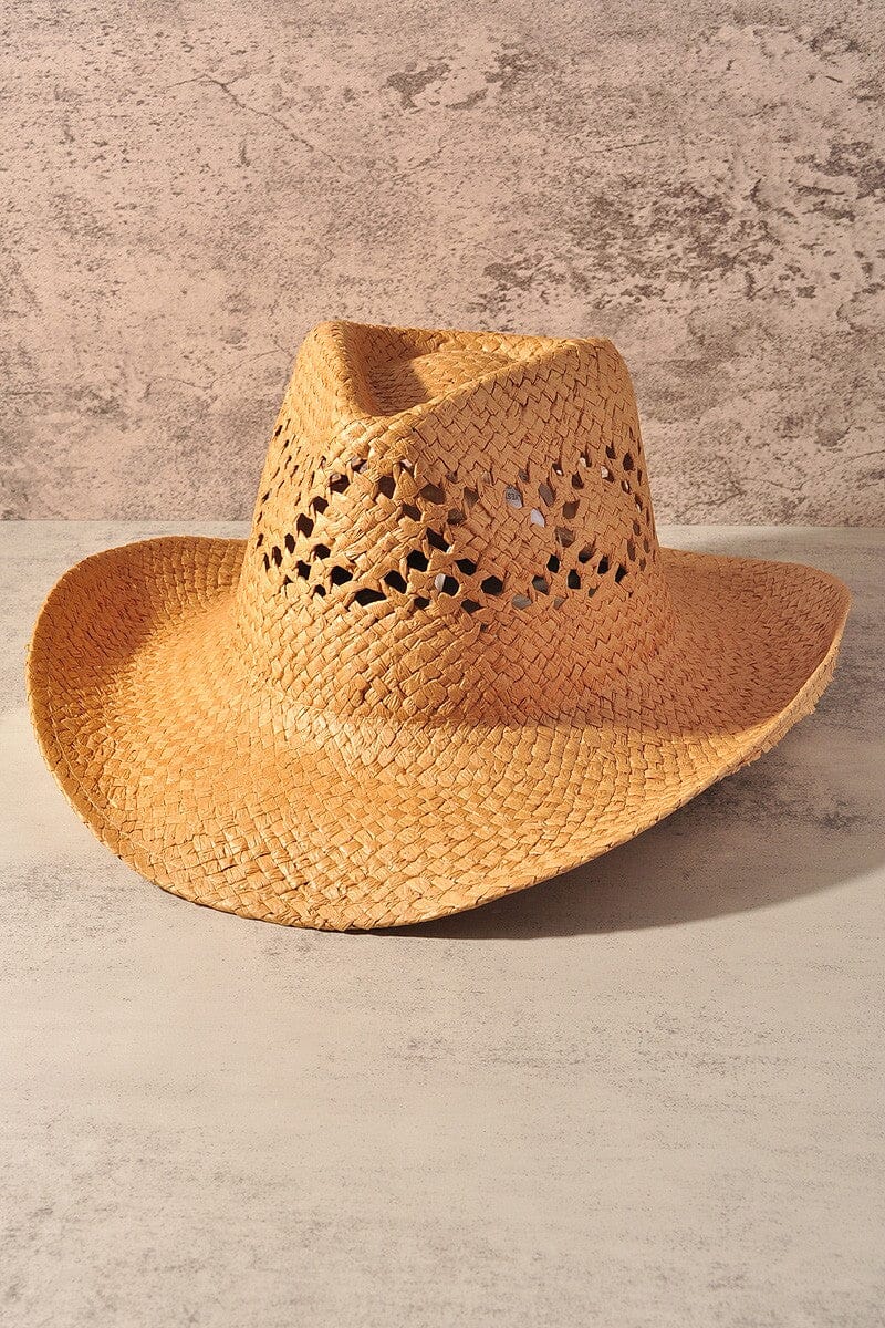 Open Weave Straw Cowboy Hat The Happy Southerner Beige 