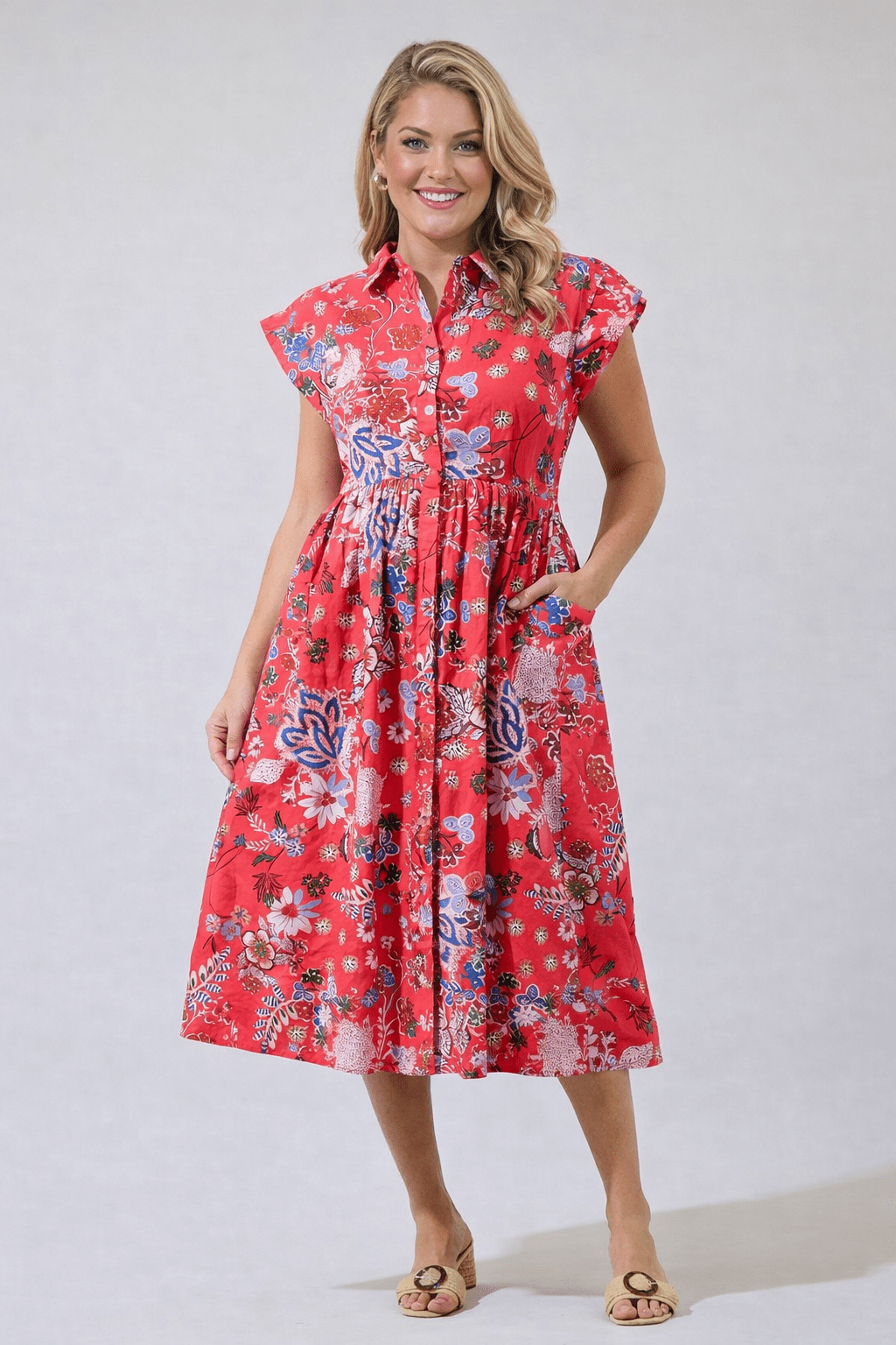 Oreanna Floral Midi Dress The Happy Southerner 