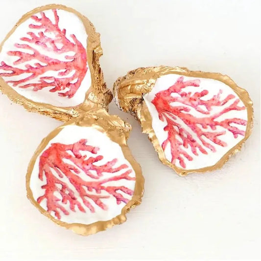 Oyster Ring Dish - Pink Coral The Happy Southerner 