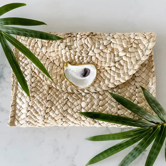 Oyster Shell Clutch - Natural The Happy Southerner 