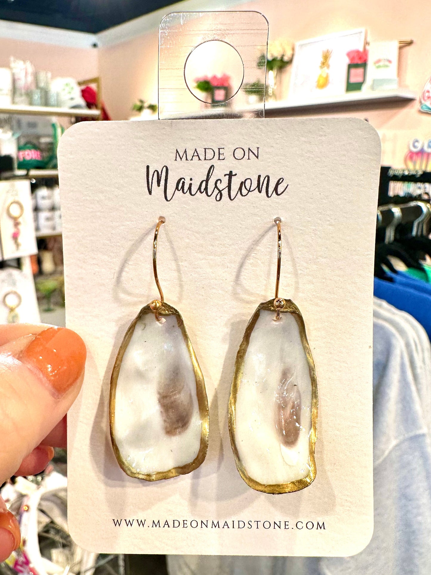 Oyster Shell Dangle Earrings The Happy Southerner 