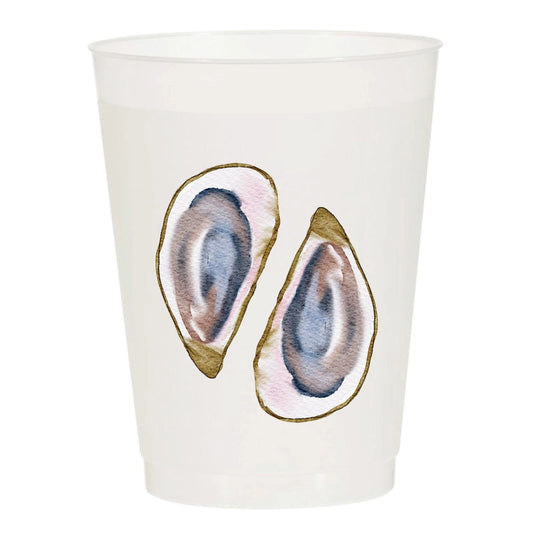 Oyster Watercolor Reuseable Cups The Happy Southerner 