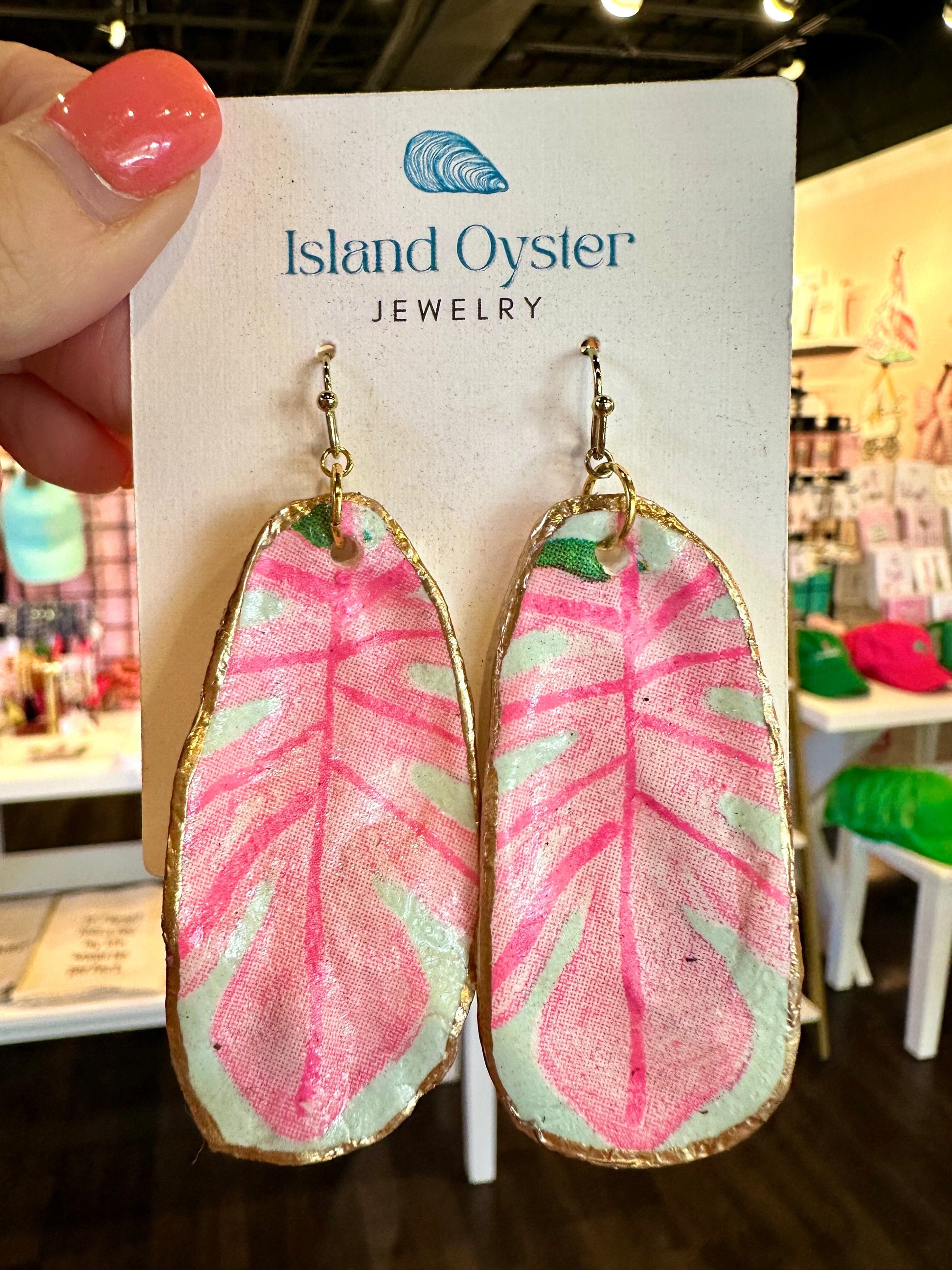 Palm Beach Oyster Shell earrings The Happy Southerner 