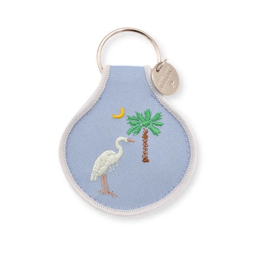 Palmetto Heron Embroidered Keychain The Happy Southerner 