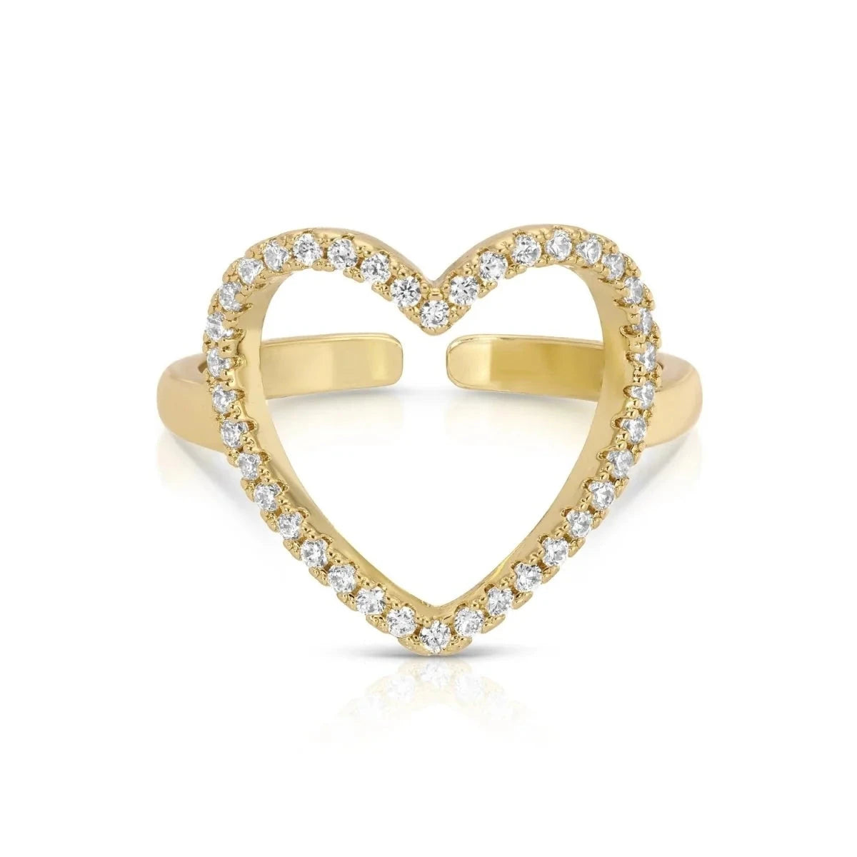 Pavé Heart Adjustable Ring The Happy Southerner 