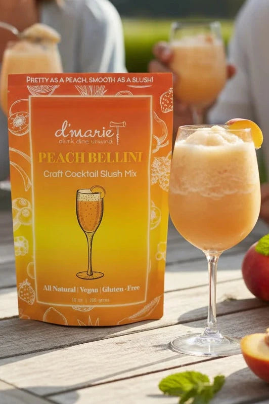 Peach Bellini Cocktail - Ready-To-Freeze Cocktail The Happy Southerner 