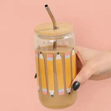Pencils Cold Brew Glass The Happy Southerner 