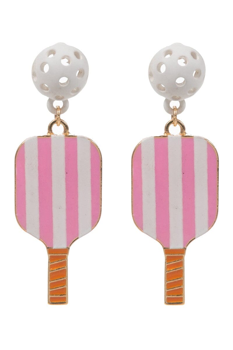 Pickleball Earrings - Pink The Happy Southerner 