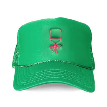 Pickleball Paddles Bow Kelly Green Trucker Hat The Happy Southerner 