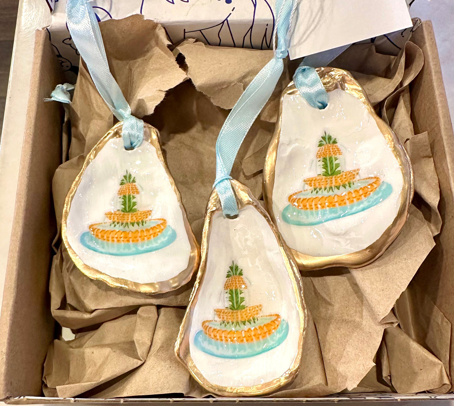 Pineapple Fountain Oyster Ornament The Happy Southerner 