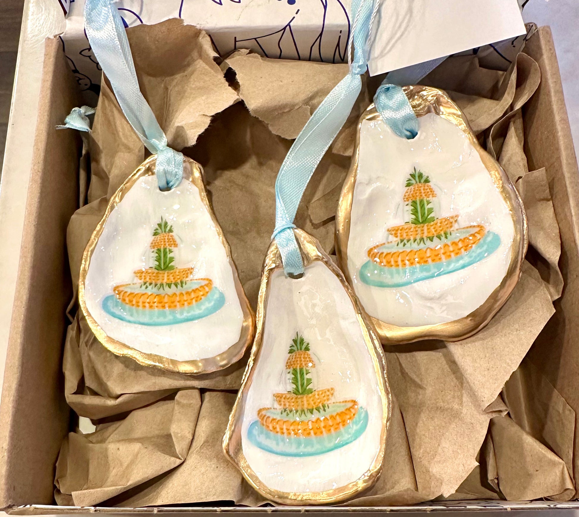 Pineapple Fountain Oyster Ornament The Happy Southerner 