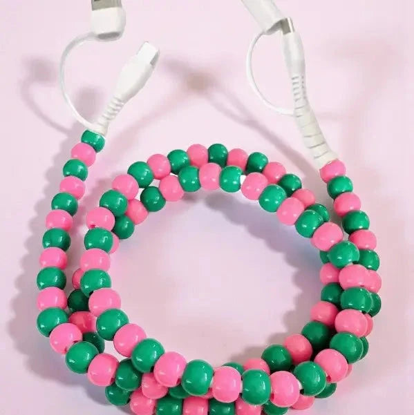 Pink and Green Beaded Charger The Happy Southerner 