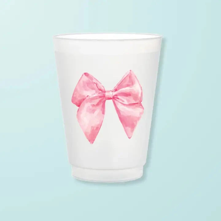 Pink Bow Frosted Cups The Happy Southerner 