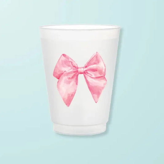 Pink Bow Frosted Cups The Happy Southerner 