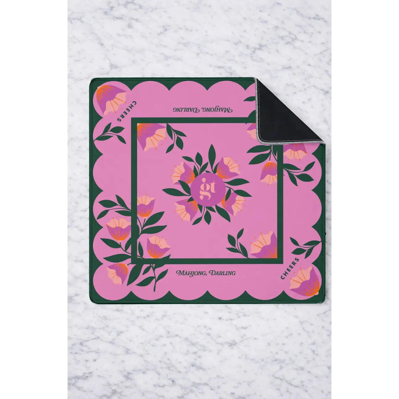 Pink Floral Mahjong Mat The Happy Southerner 