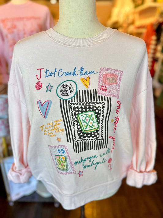 Pink Mahjong Sweatshirt The Happy Southerner 