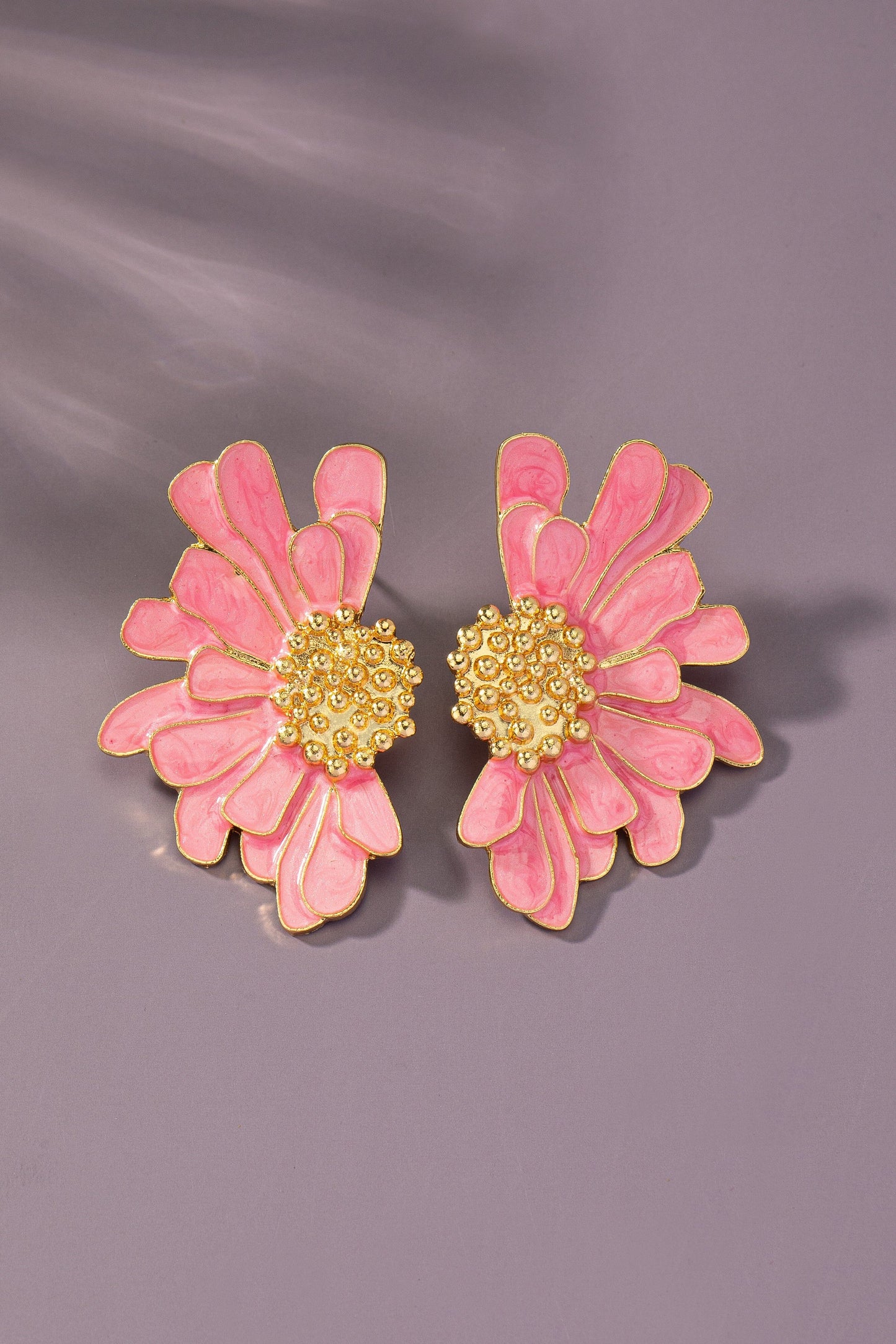 Pink Metal Flower Earrings The Happy Southerner 