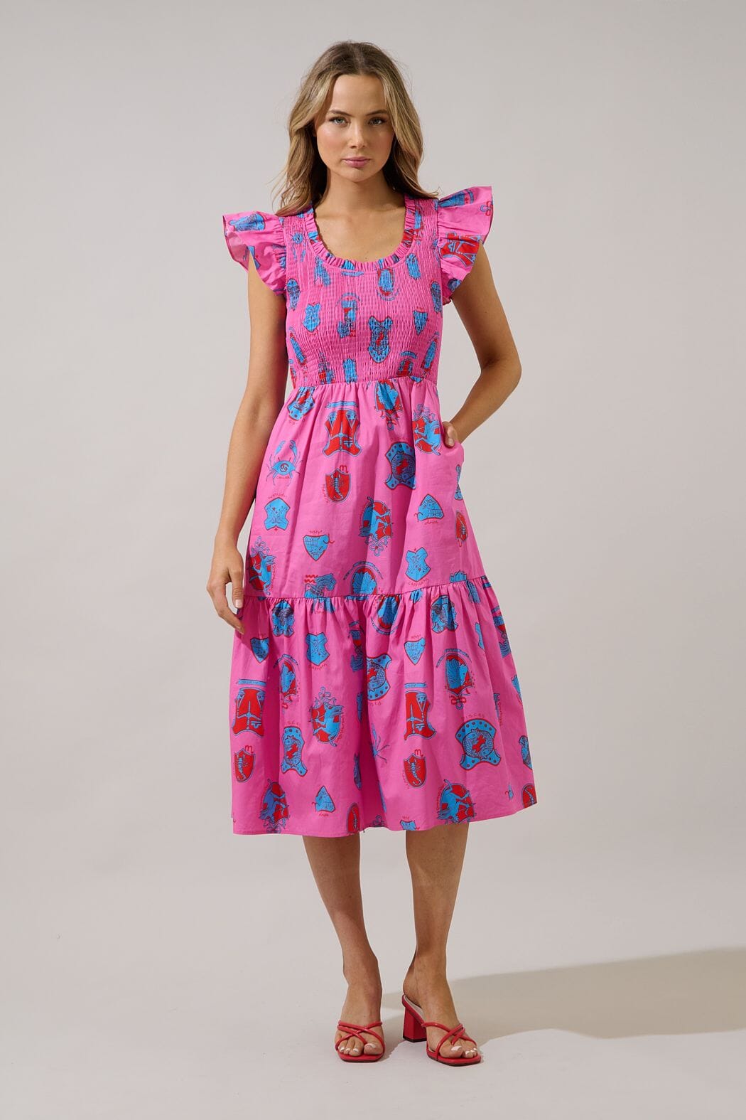 Pink Palmetto Charm Midi Dress The Happy Southerner 
