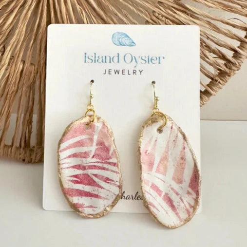 Pink Palms Oyster Shell Earrings The Happy Southerner 