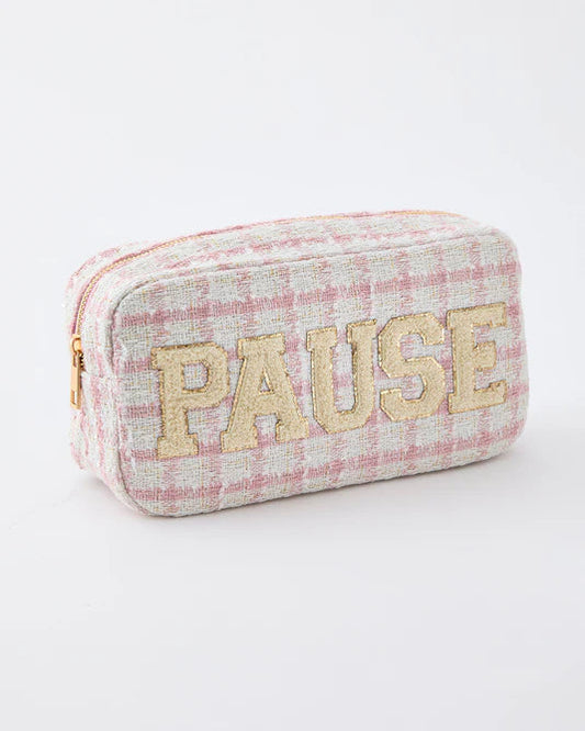 Pink Pause Tweed Pouch The Happy Southerner 