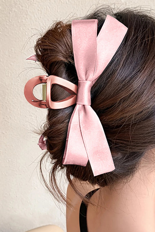 Pink Solid Color Ribbon Bow Decor Hair Clip The Happy Southerner 