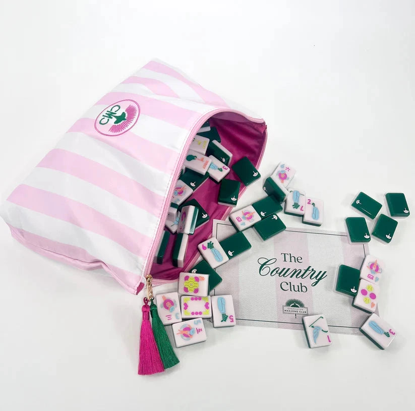 Pink Stripped Tile Bag The Happy Southerner 