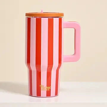 Pink Stripped Tumbler The Happy Southerner 