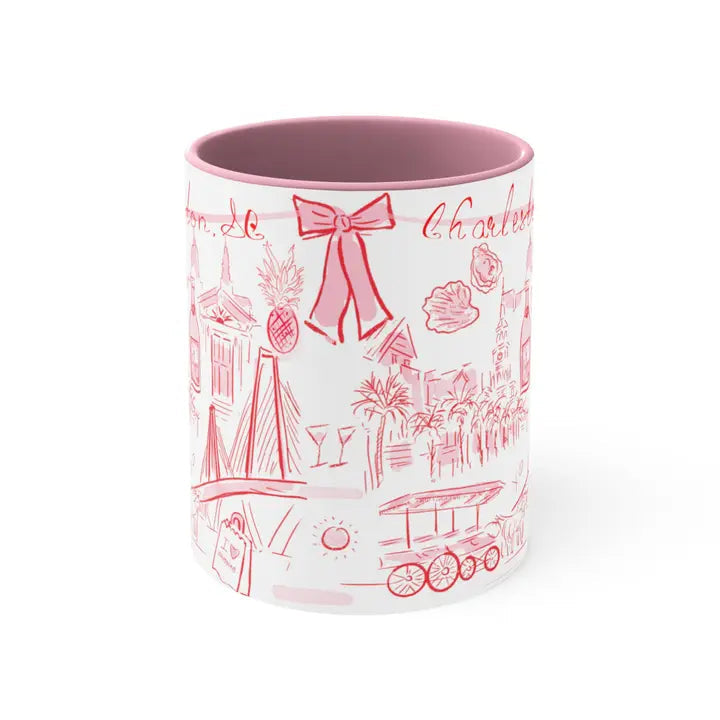 Pink Watercolor Charleston Coffee Mug The Happy Southerner 