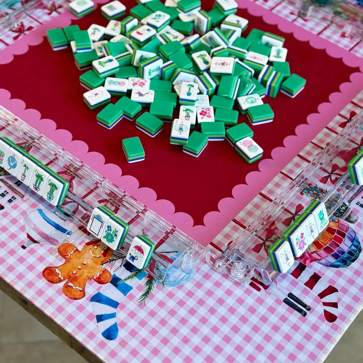 Preppy Christmas Mahjong Mat The Happy Southerner 