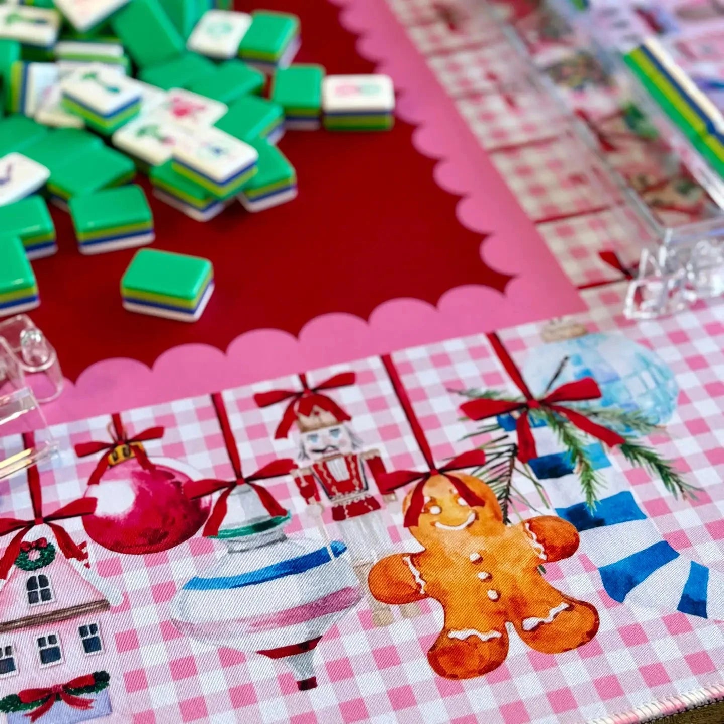 Preppy Christmas Mahjong Mat The Happy Southerner 