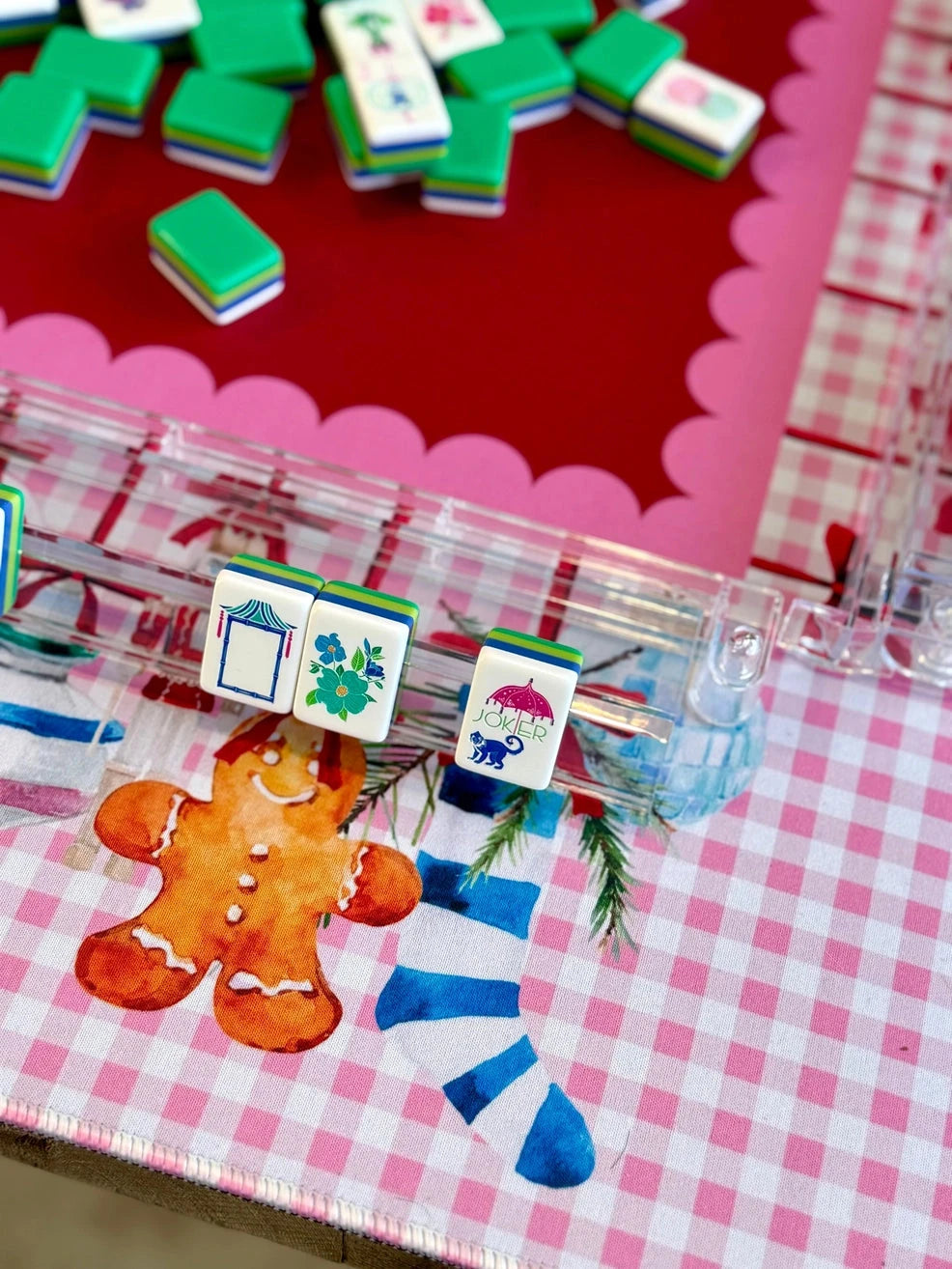 Preppy Christmas Mahjong Mat The Happy Southerner 