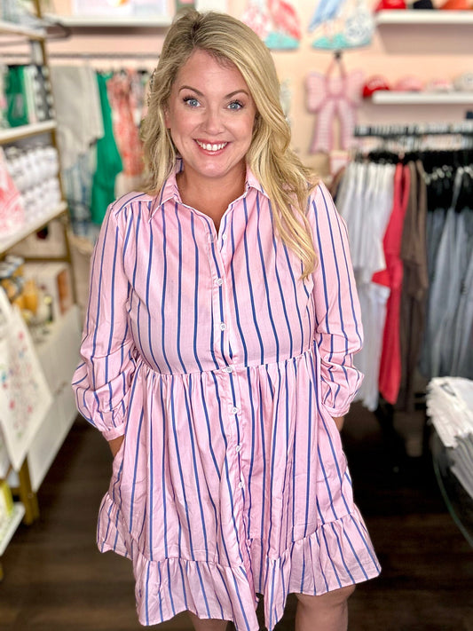 Pretty in Pink Button Up Dress The Happy Southerner 