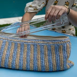 Purple & Tan Raffia Mahjong Bag The Happy Southerner 