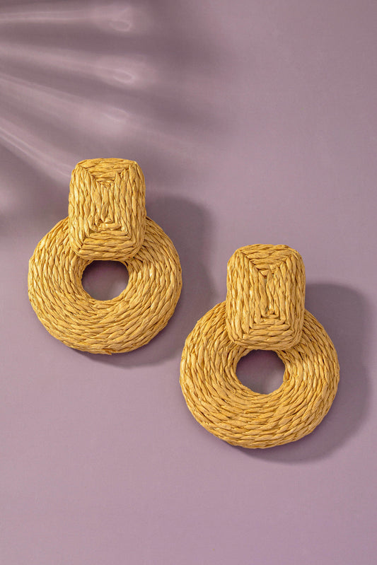 Raffia Circle Earrings The Happy Southerner 
