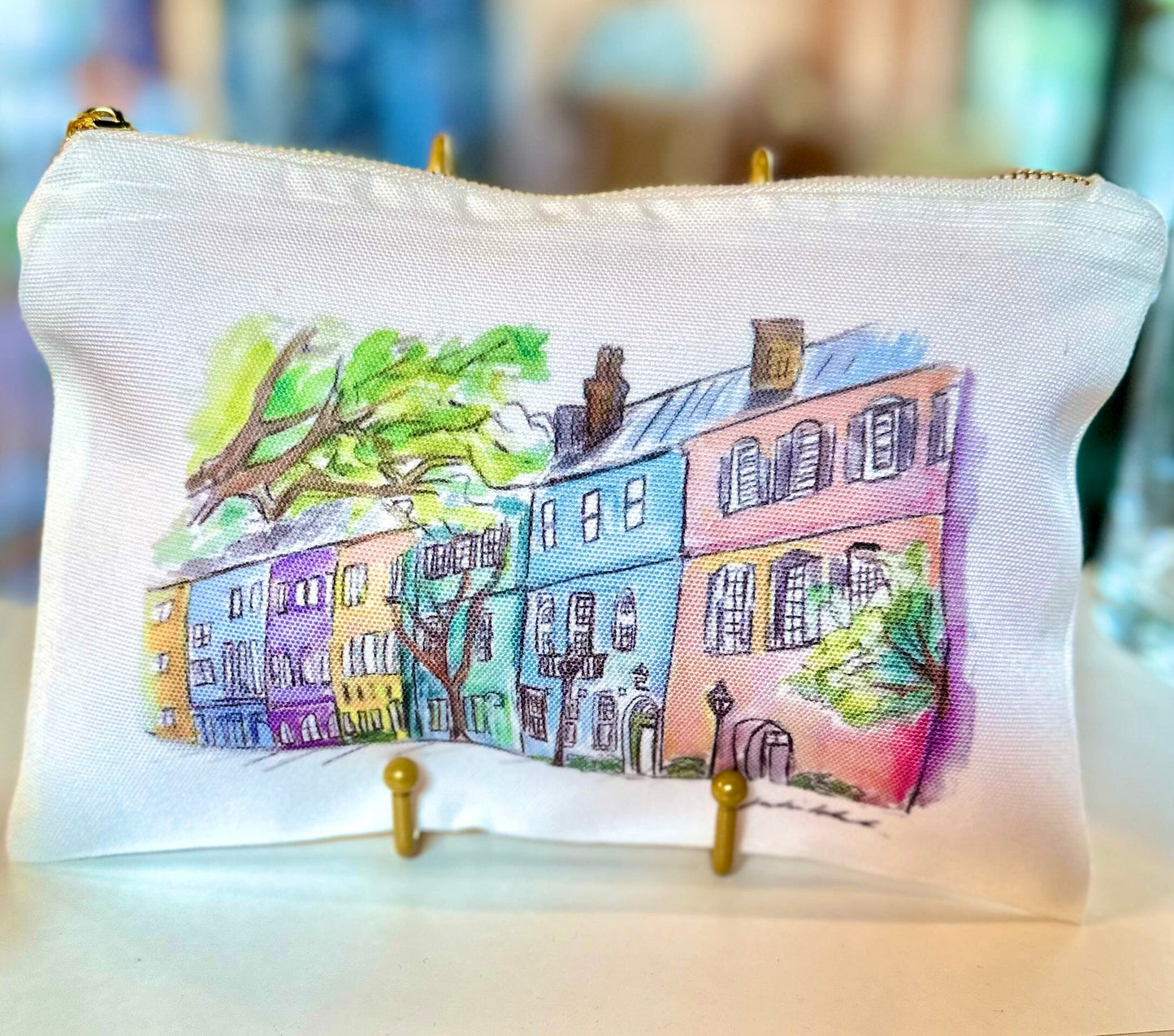 Rainbow Row Makeup Bag The Happy Southerner 