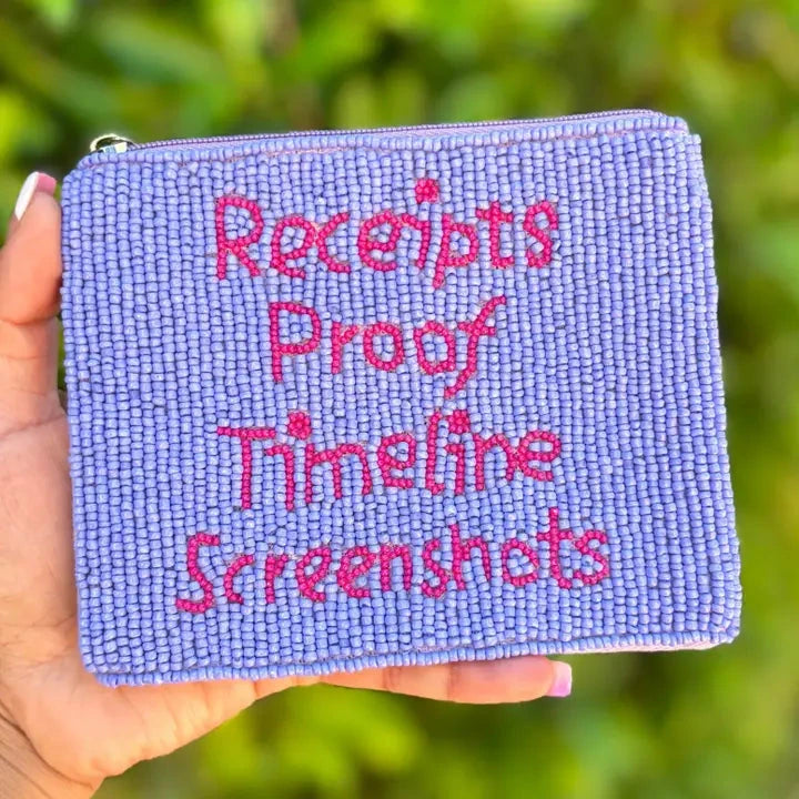 Receipts Proof Beaded Pouch Purse The Happy Southerner 
