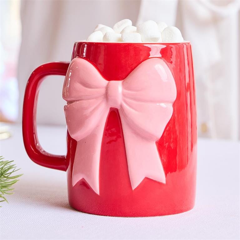 Red & Pink Bow Mug The Happy Southerner 