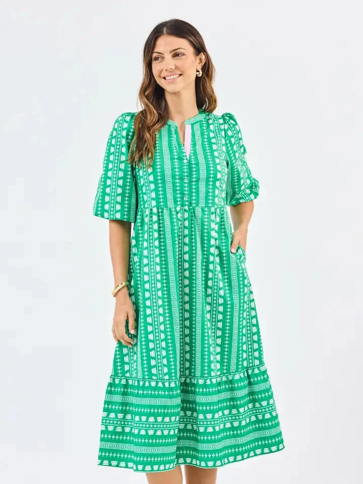 Riley Dress | Heritage Stitch Green The Happy Southerner 