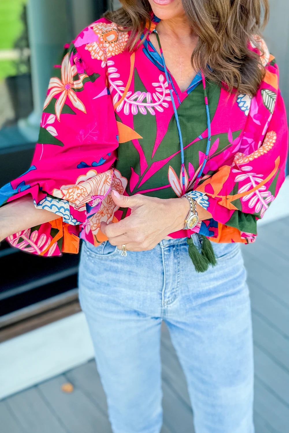 Rose Floral Print Blouse The Happy Southerner 