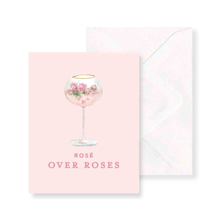 Rose Over Roses Watercolor Greeting Card The Happy Southerner 