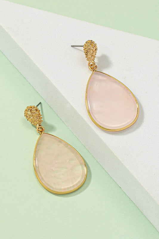 Rose Quartz Teardrop Earrings The Happy Southerner 