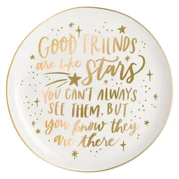 Round Ceramic Trinket Tray | Good Friends Are Like Stars The Happy Southerner 
