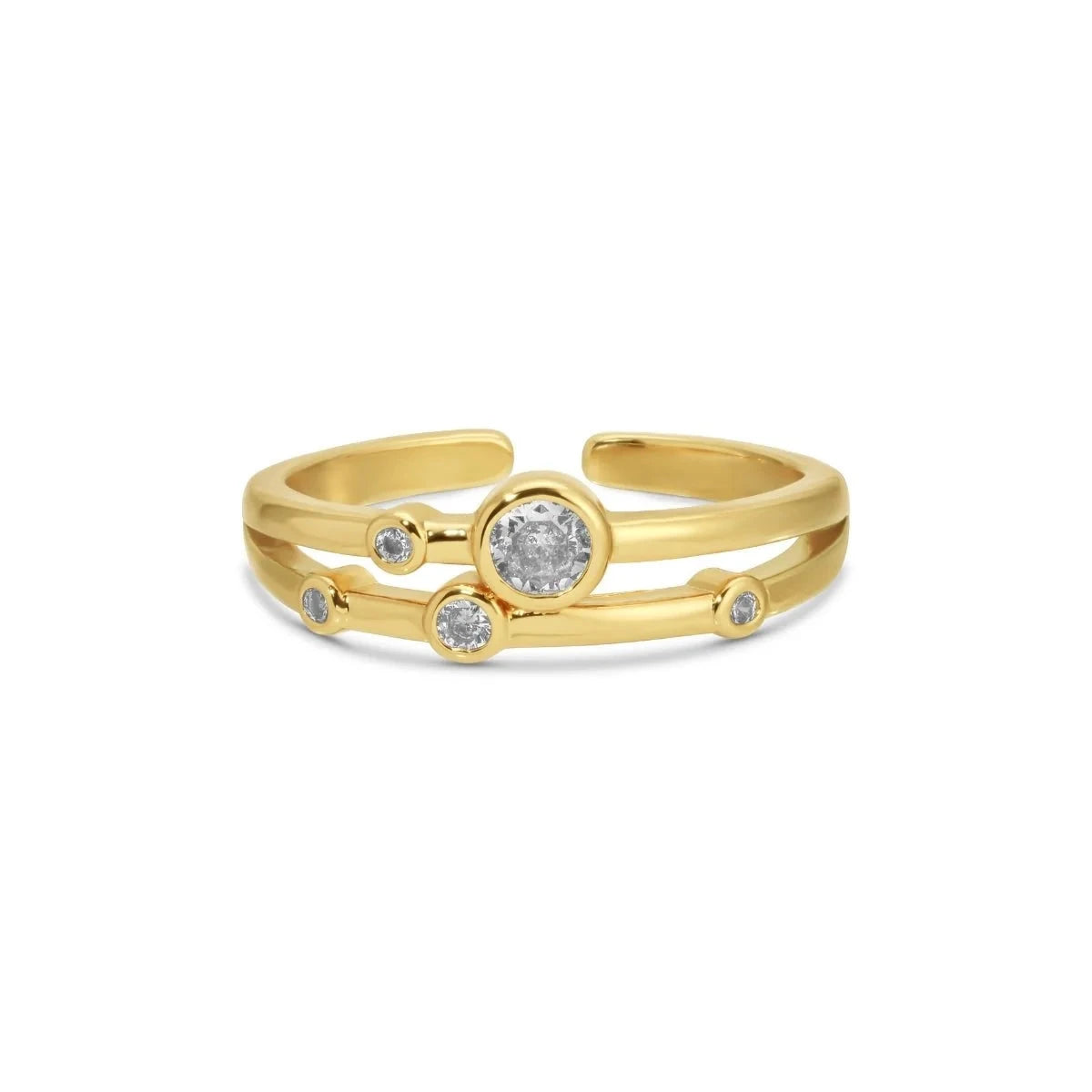 Round CZ Accented Adjustable Ring The Happy Southerner 