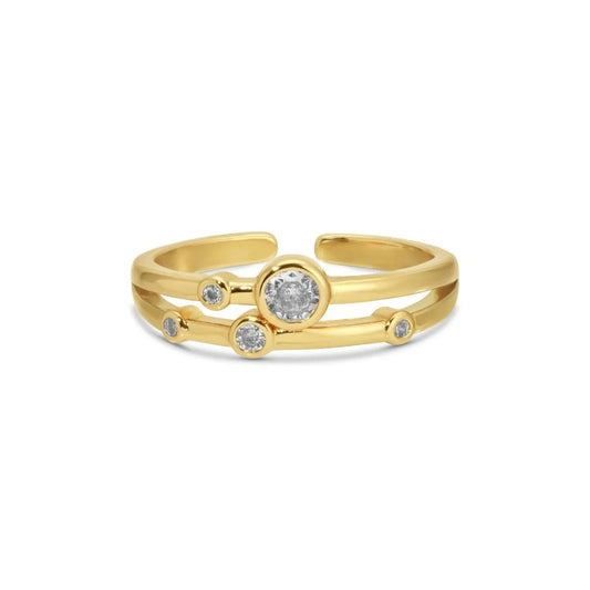 Round CZ Accented Adjustable Ring The Happy Southerner 