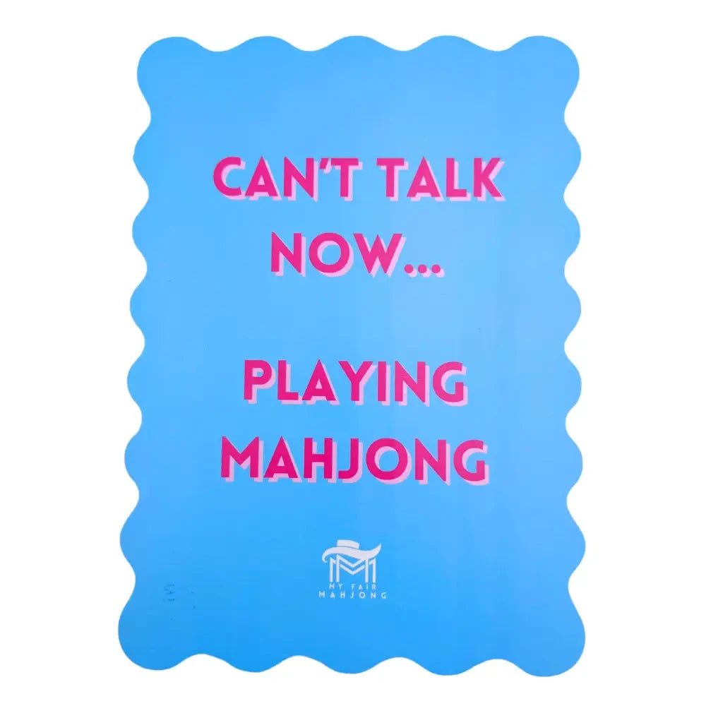 Scalloped Mahjong Shuffle Cards-Blue Can't Talk The Happy Southerner 
