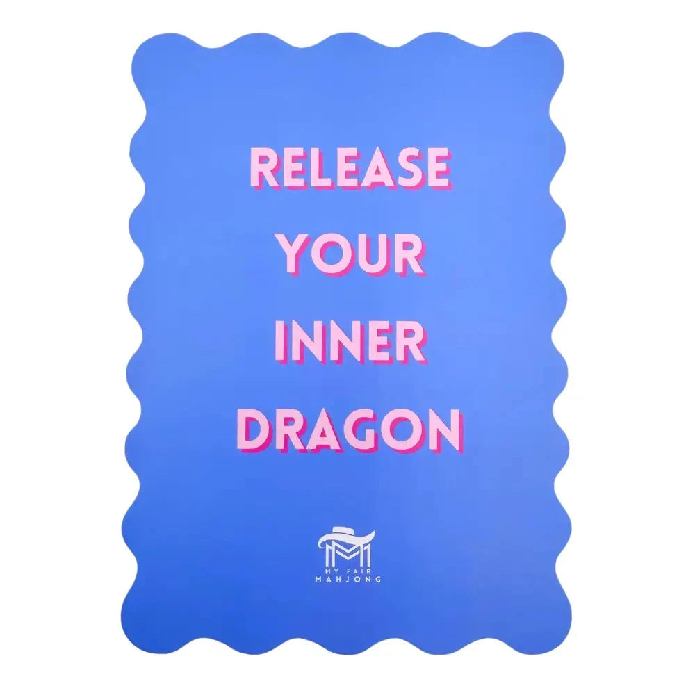 Scalloped Mahjong Shuffle Cards-Blue Inner Dragon The Happy Southerner 